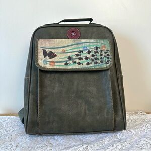 New Sasi Kedi Olive Green Blackfish Laptop Bag Backpack